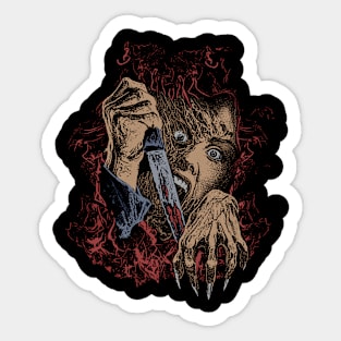 Dark art Girl and Knife Sticker